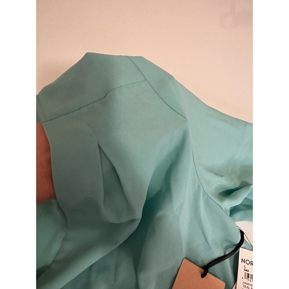 NWT Women L Halogen light sea green wrap blouse top long sleeve - Picture 13 of 13